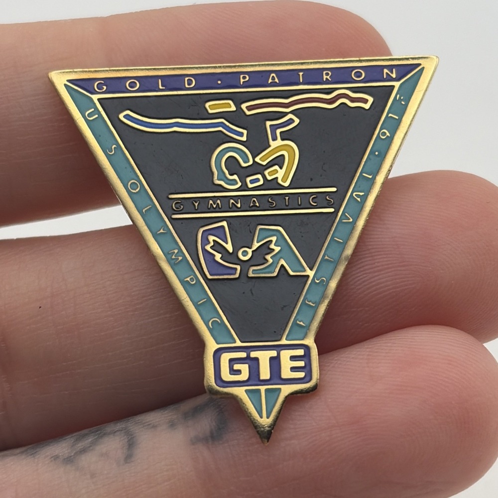 1991 U.S. Olympic Festival GTE Gold Patron Gymnastics Lapel Hat Pin